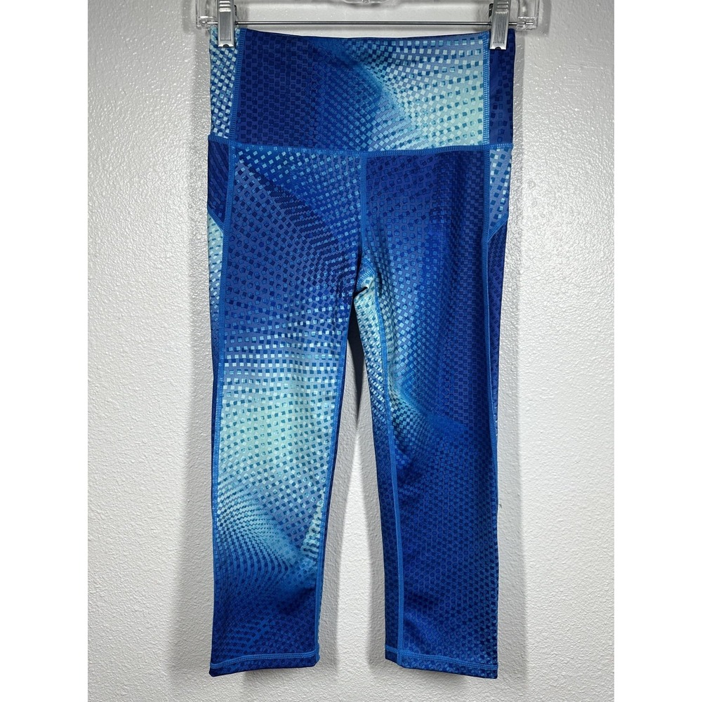 GapFit GFast Leggings Womens XS‎ Blue High Rise Cropped Yoga Athletic Activewear